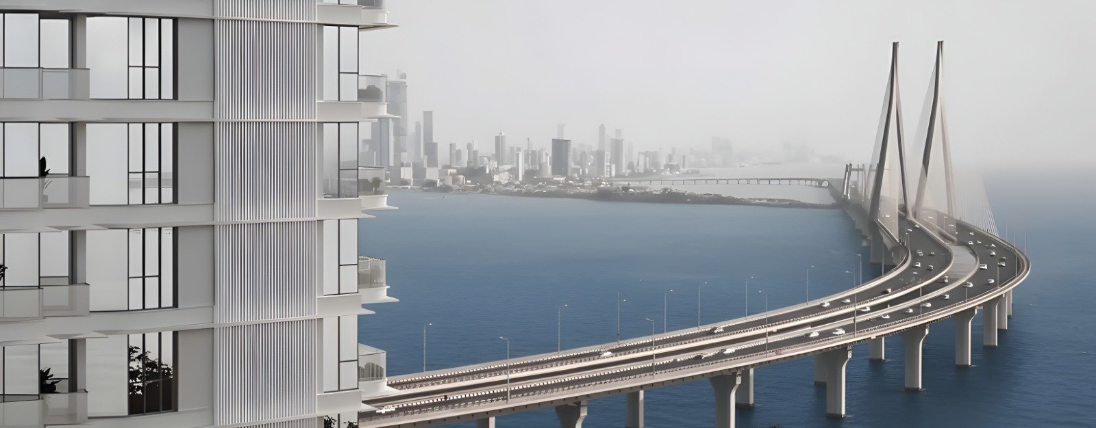 Sea Link and Skyline View from Rustomjee Cliff Tower, Bandra West