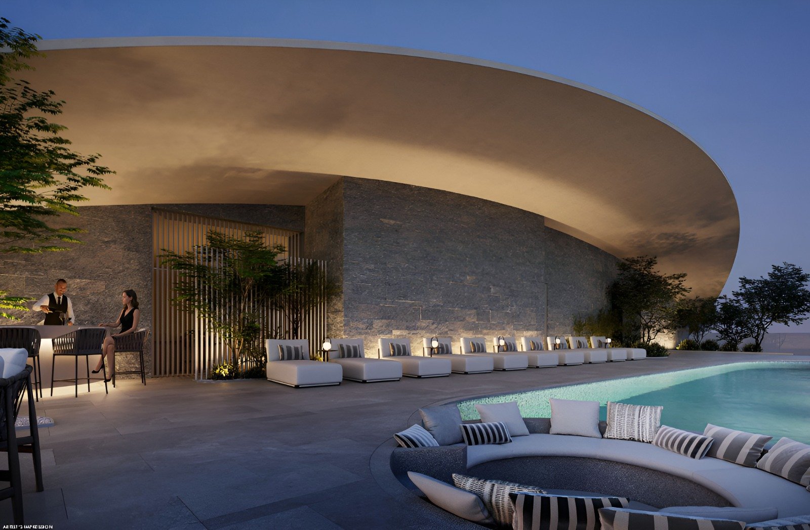 Rooftop Infinity Pool and Skyline Lounge at Rustomjee Cliff Tower, Bandra West